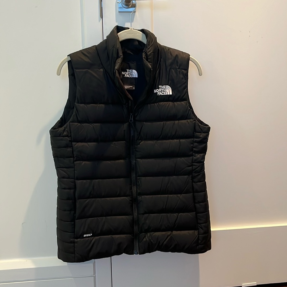 Black down fill women’s vest North Face